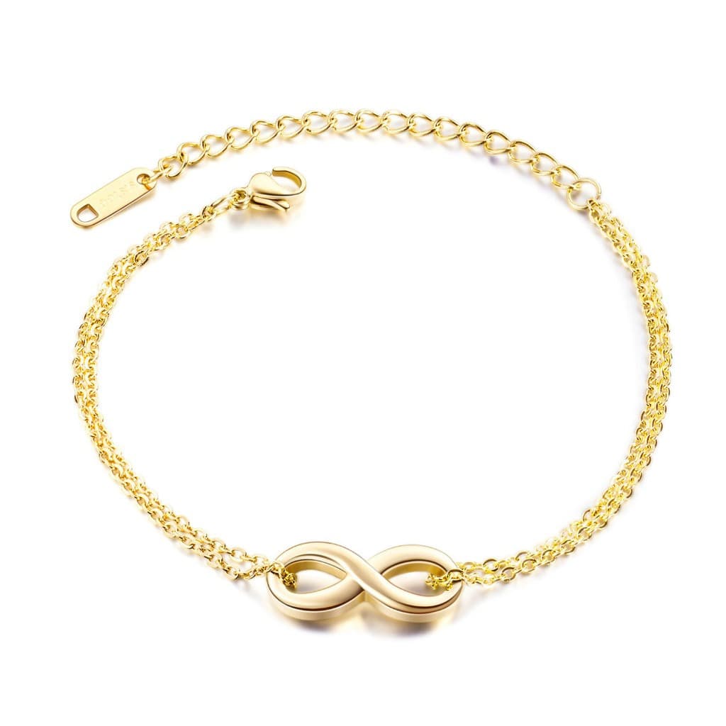 Infinite Love 8 character bracelet Women's Titanium Steel Clavicle Chain INS Cold Style Simple and Versatile Rose Gold Birthday Gift Jewelry