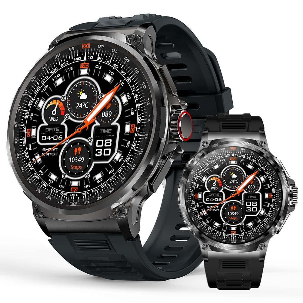 New V69 Smartwatch With Bluetooth Calling 1.85inch Large Round Screen Heart Rate Blood Oxygen Multi-Sport Long Battery