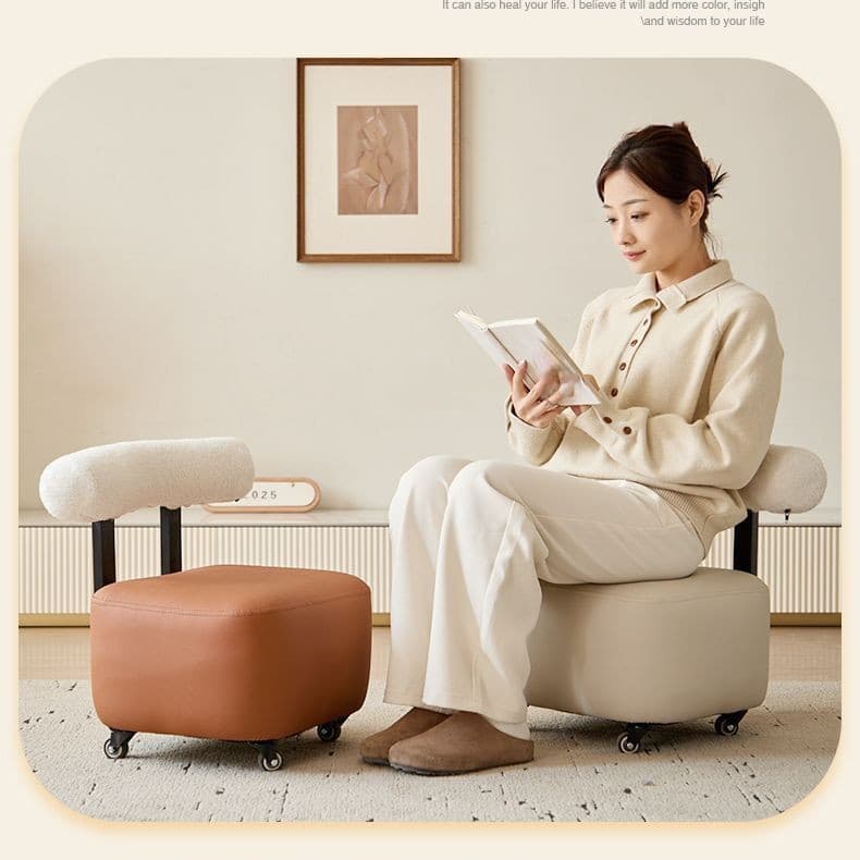 Yoyo Shoe Changing Living Room Creative Sma With Backrest Soid Wood Sofa Home Light Luxury Muti-use Movabe Low