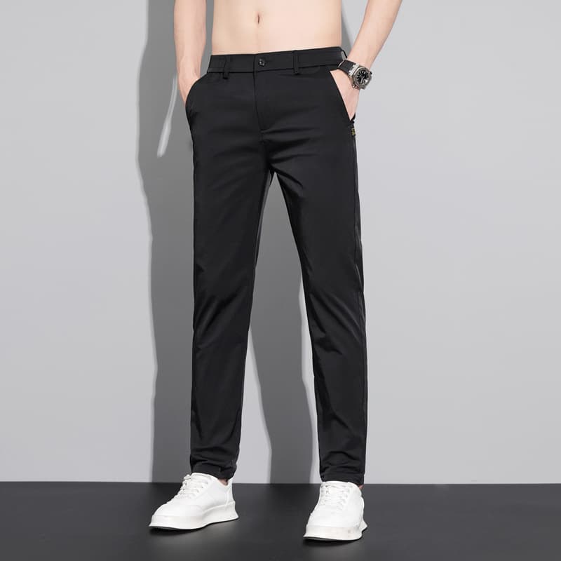 Men's Casual Pants Ice Silk For Summer Slim Loose Straight Suit Spring/Summer Non Iron Wrinkle Resistant Business