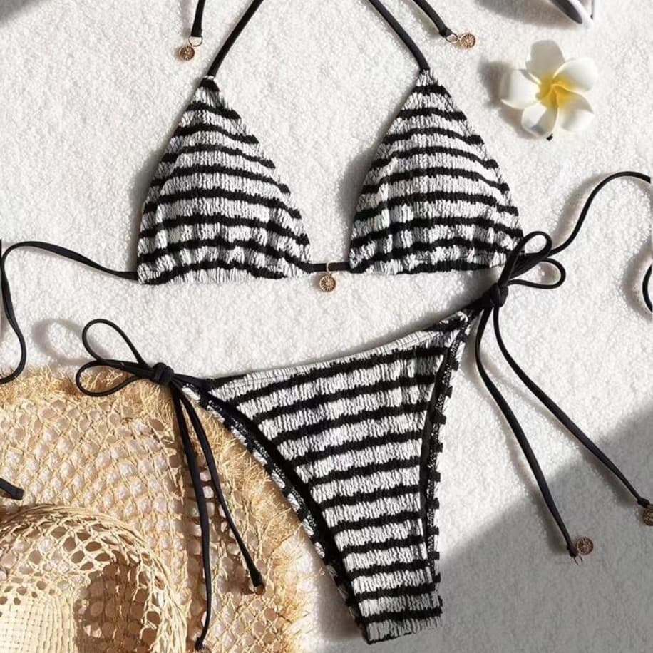 Women's Clothing Bikini Split Striped Sexy Swimsuit