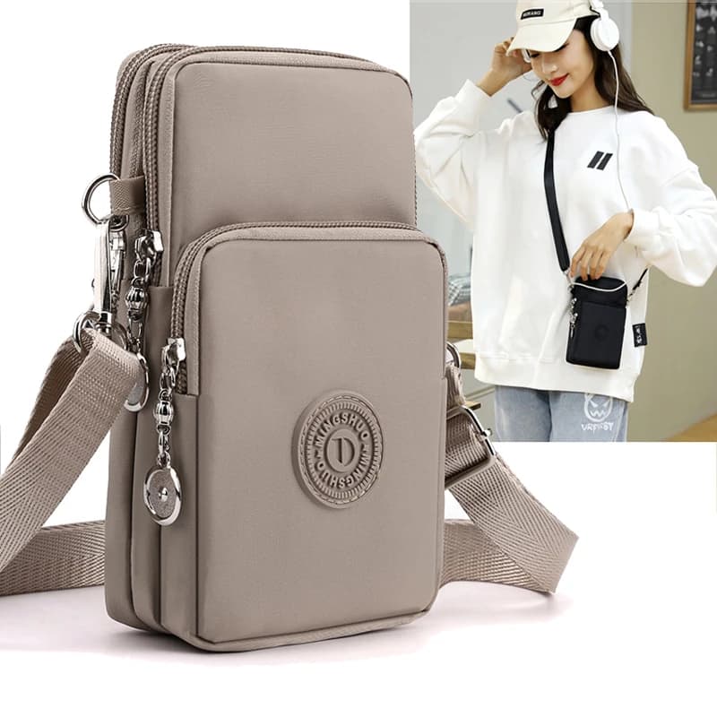 New Women Mobile Phone Bag Nylon Cell Phone Bag Coin Purse Strap Shoulder Bag Small Crossbody Bags For Women Wallet Travel Purse