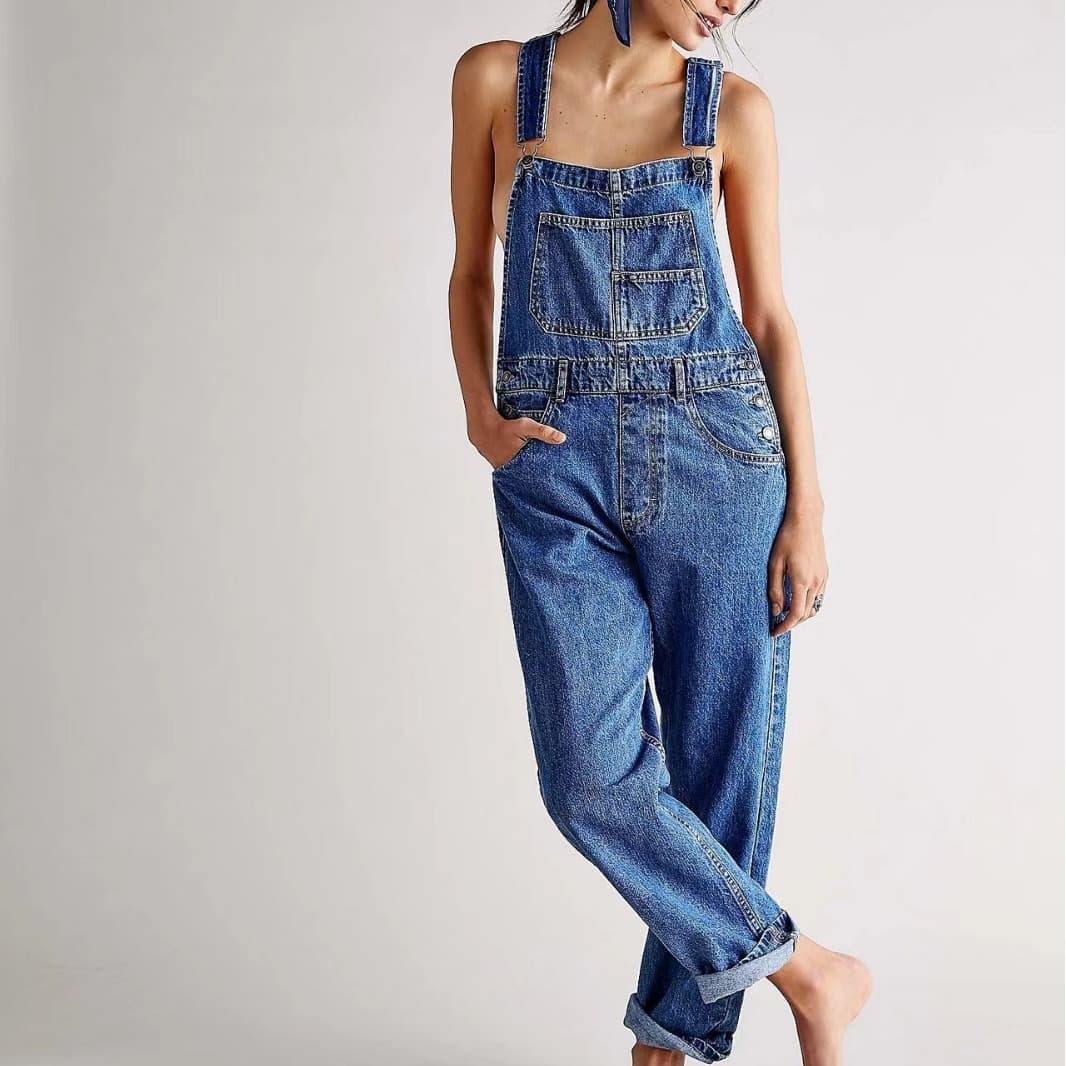 Women's Clothing Fashion Casual Loose Women's Denim Overalls Pants