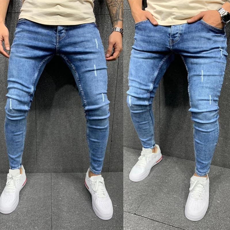 Men Pants Fashion Men Casual Pants Stretch Jeans Skinny Work Trousers Male Vintage Washed Jean Slim Fit for Men Clothing