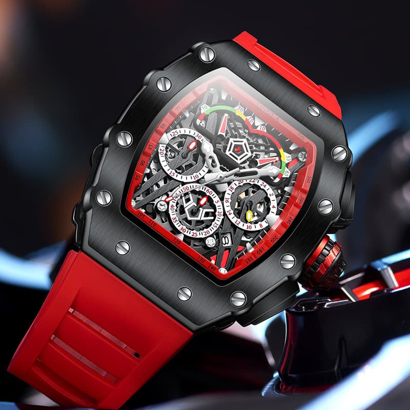 New Watch Orona/onola Cross Border New Multi Functional Fashion Waterproof Quartz Men's Watch Silicone Tape Sports Watch