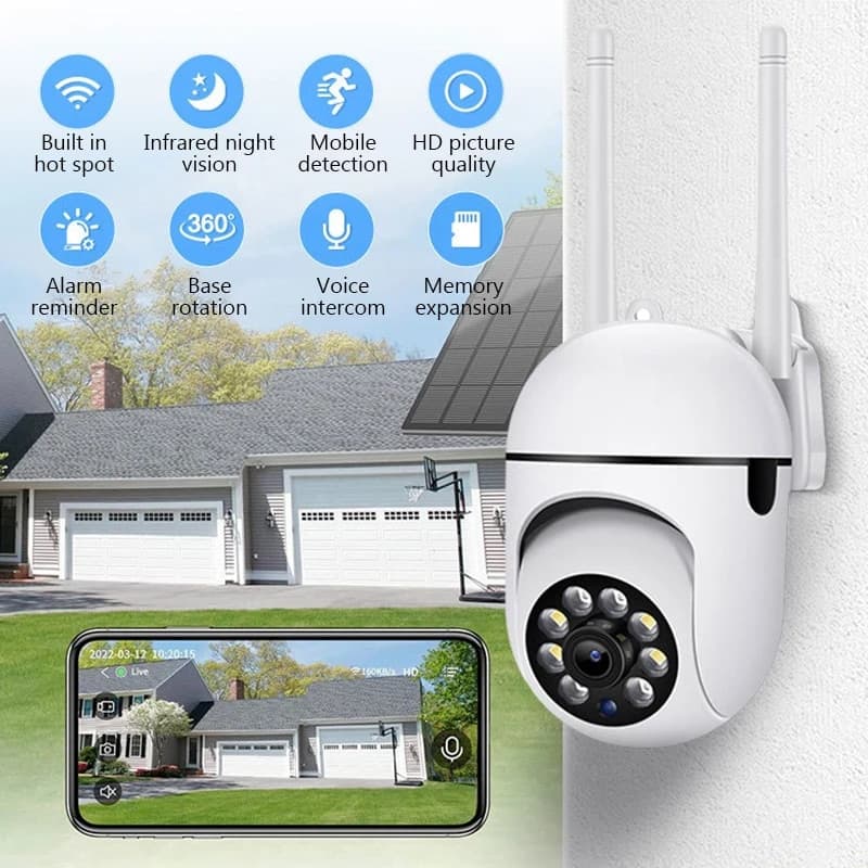 PTZ 2.4G WIFI IP Camera Audio CCTV Surveillance Cam Outdoor 4X Digital Zoom Night Vision Wireless Waterproof Security