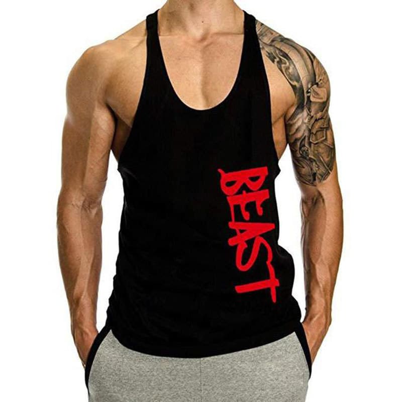 Muscle Fitness Room Loose Leisure Sports Tank Top Men's Trendy Racerback Breathable Sleeveless T-shirt Set