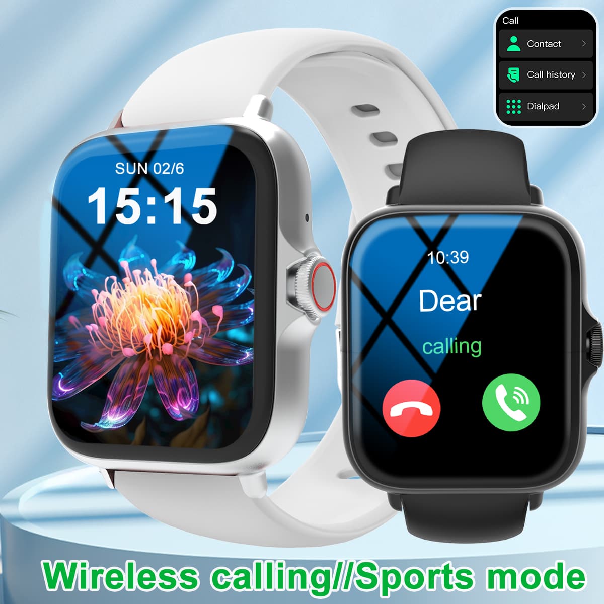 Smart Watch With Full Touch Screen, Call, Message Reminder, Music Control, And Other Functions, Compatible With IPhone/Android