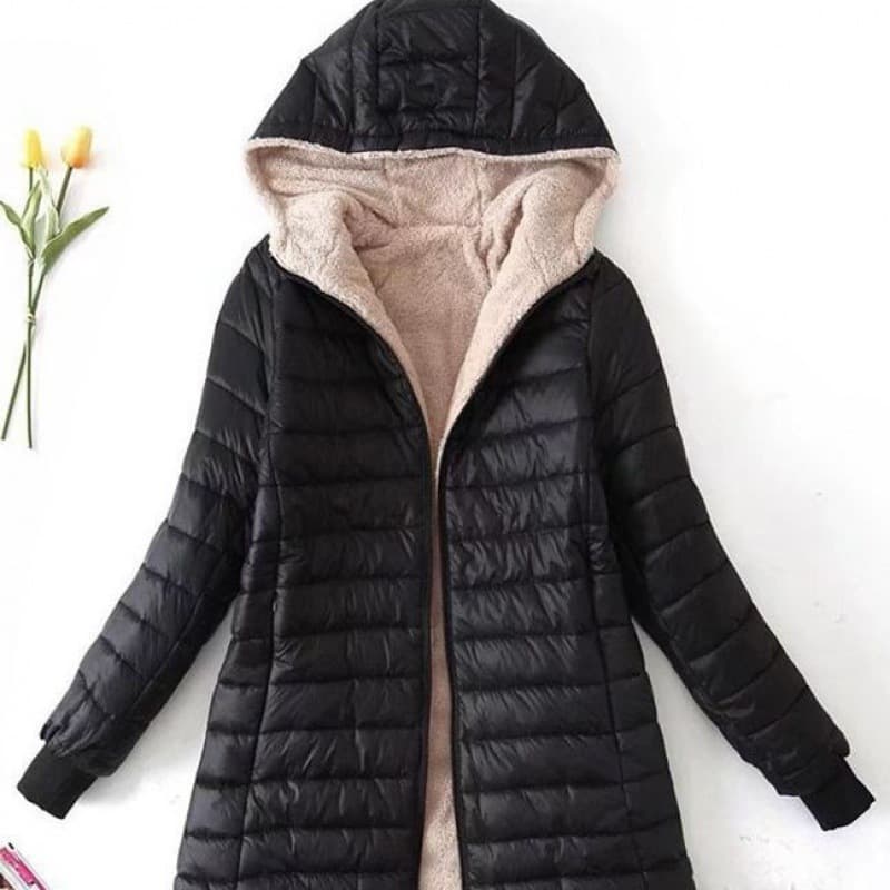 Women's Clothing autumn and winter new Korean version of the long hooded cotton coat women's lambskin warm cotton coat plus velvet jacket top