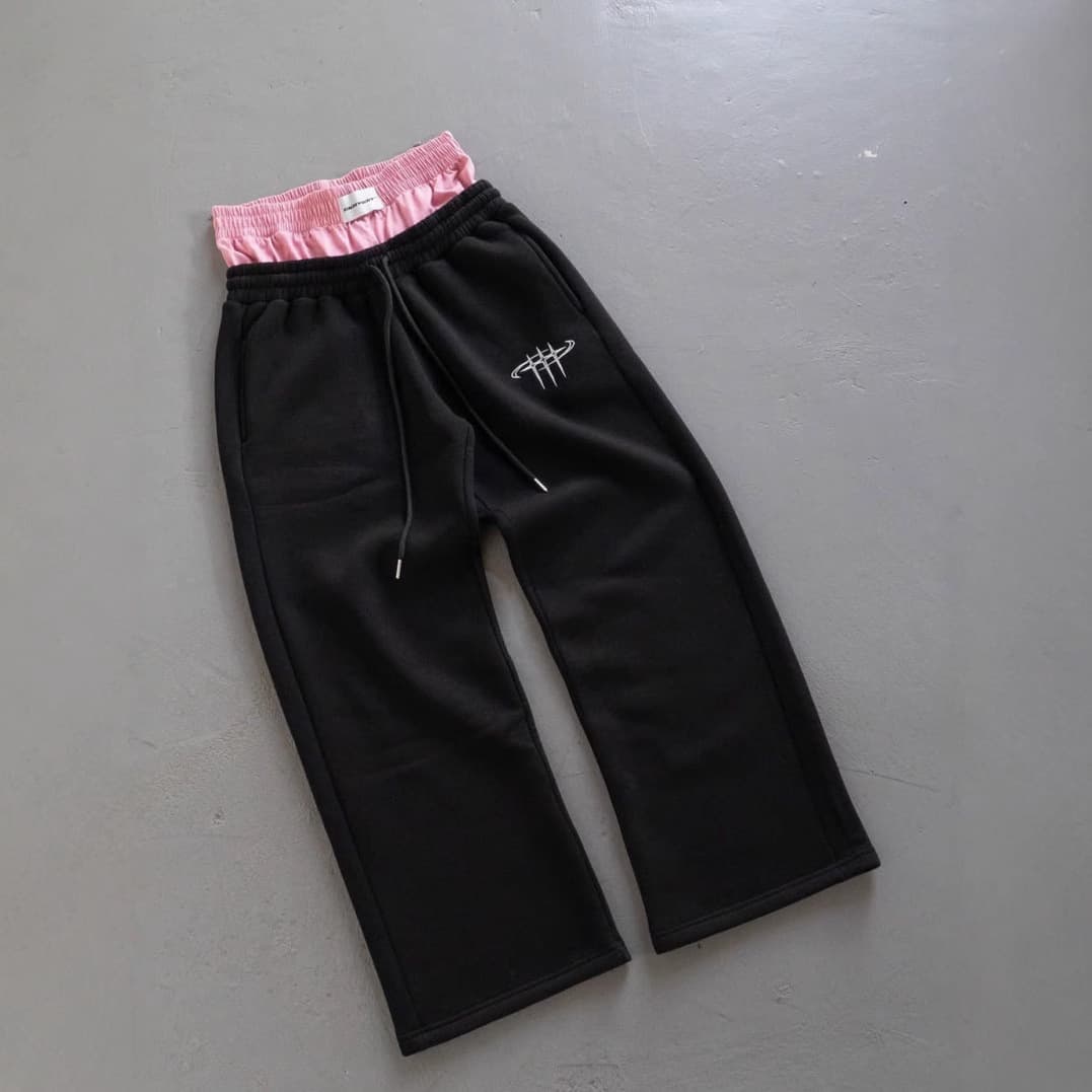Men's Clothing Trendy Brand American Retro Street Hip Hop Loose Casual Double Waist Pants Women's Two Piece Sweatpants