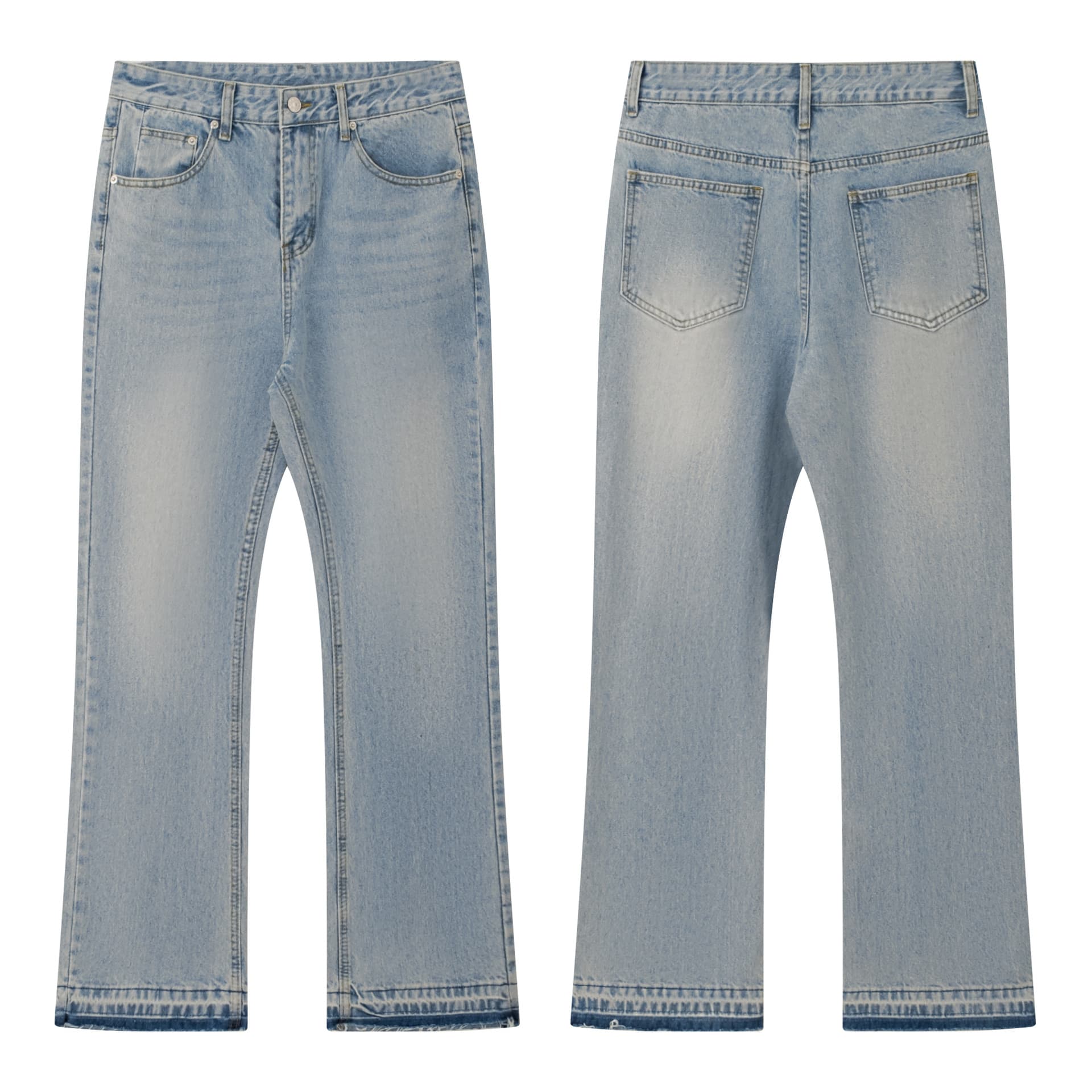 Men's Clothing American Cleanfit Blue Tassel 507 Jeans Vintage Washed Distressed Trousers