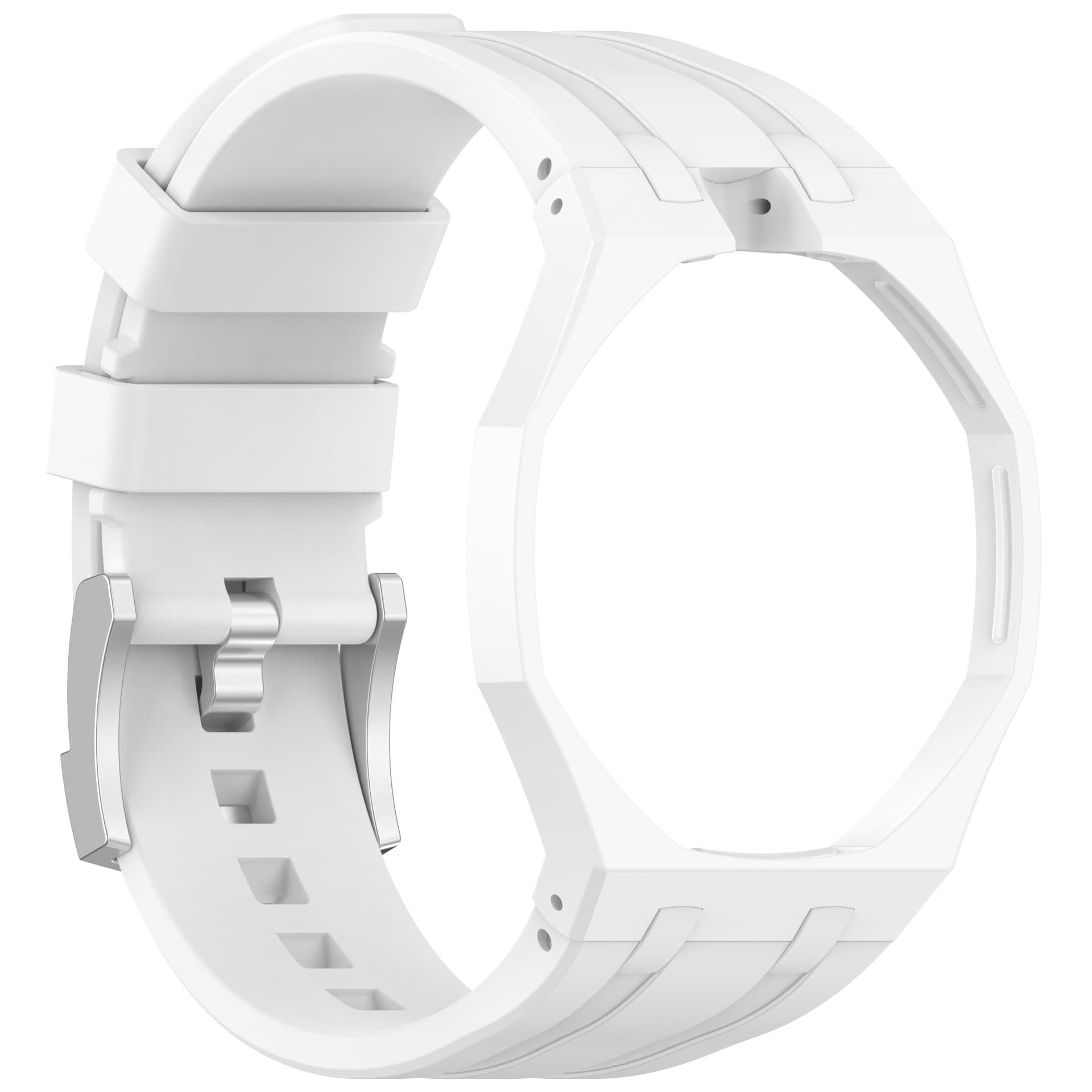 Silicone Watch Strap White Black Suitable For Swatch Silicone Strap AP RPop Joint Pocket Watch Wrist Strap