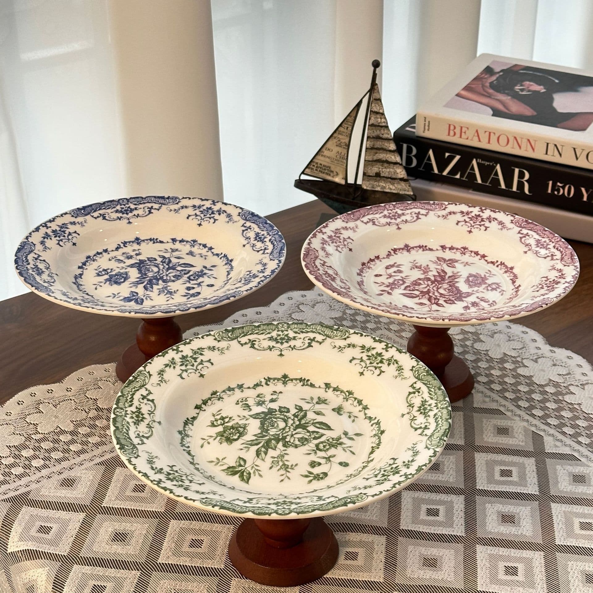 Ceramic For Living Room, Home Coffee Table, Light Luxury High-end Snack And Tea Display Candy Plate, High-footed Dried