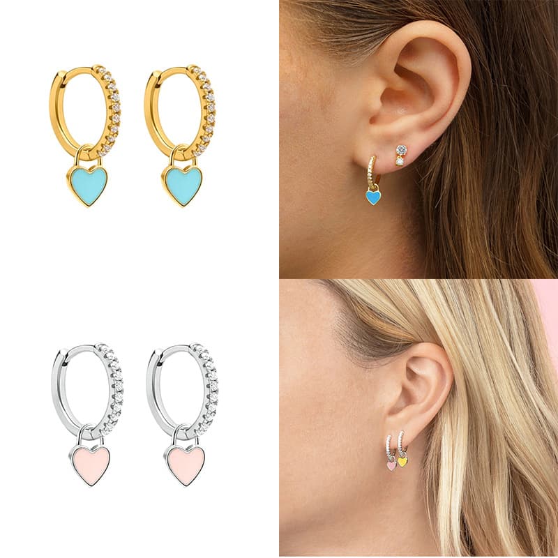 Love heart earrings niche European and American style design temperament earrings for women high end light luxury heart shaped earrings