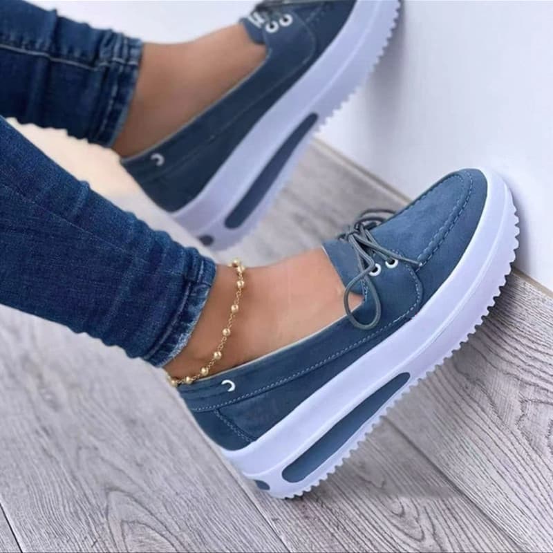 Women Flats Platform Shoes Women Elegant Genuine PU Shoes Woman Spring Casual Flat Shoes Women Non Slip Shoes Zapatillas Mujer