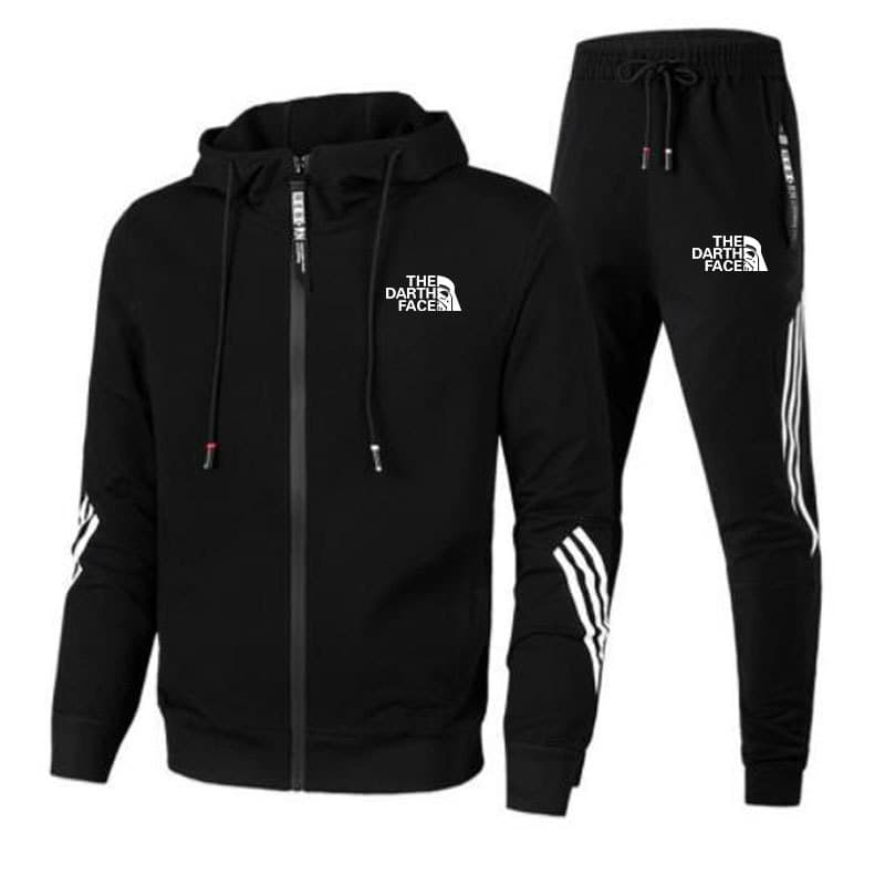 Sweat à capuche zippé pour hommes, ensemble pull et pantalon, à la mode