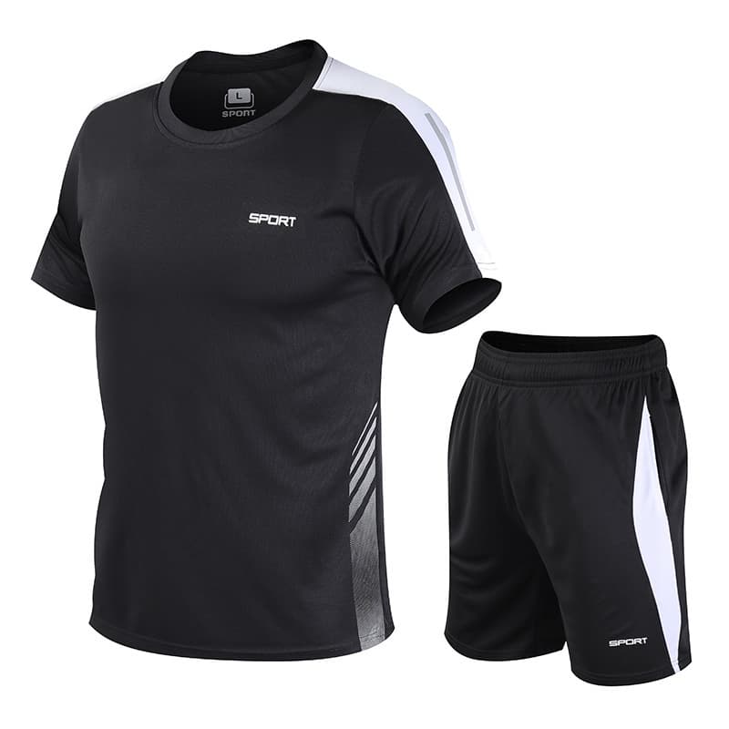 Sports suit men's summer fitness short-sleeved T-shirt men's quick-drying clothes running loose casual sportswear men's T