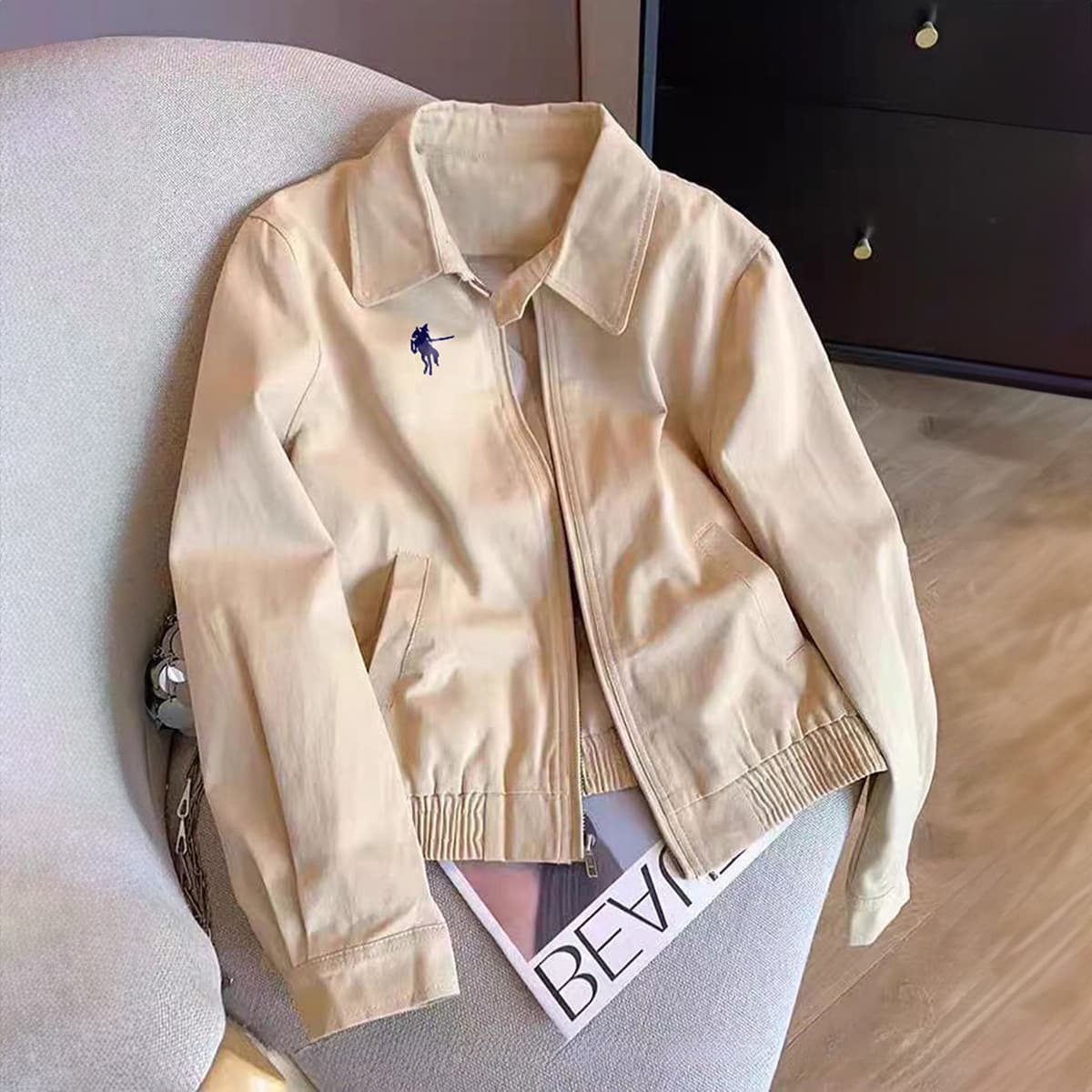 Kaikuo Women's Long Sleeve Zipper Jacket European American Casual Vacation Style Autumn/Winter Clothing