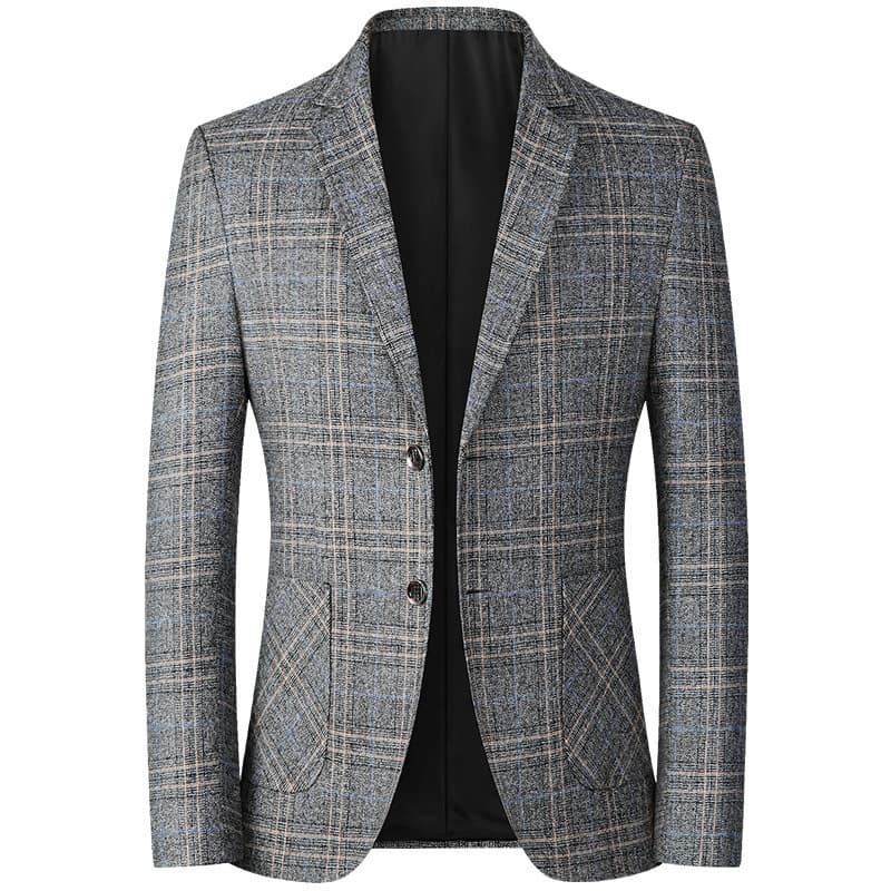 Men's Clothing Men's suit jacket business casual men's small suit slim fitting top middle aged casual plaid spring and autumn single suit