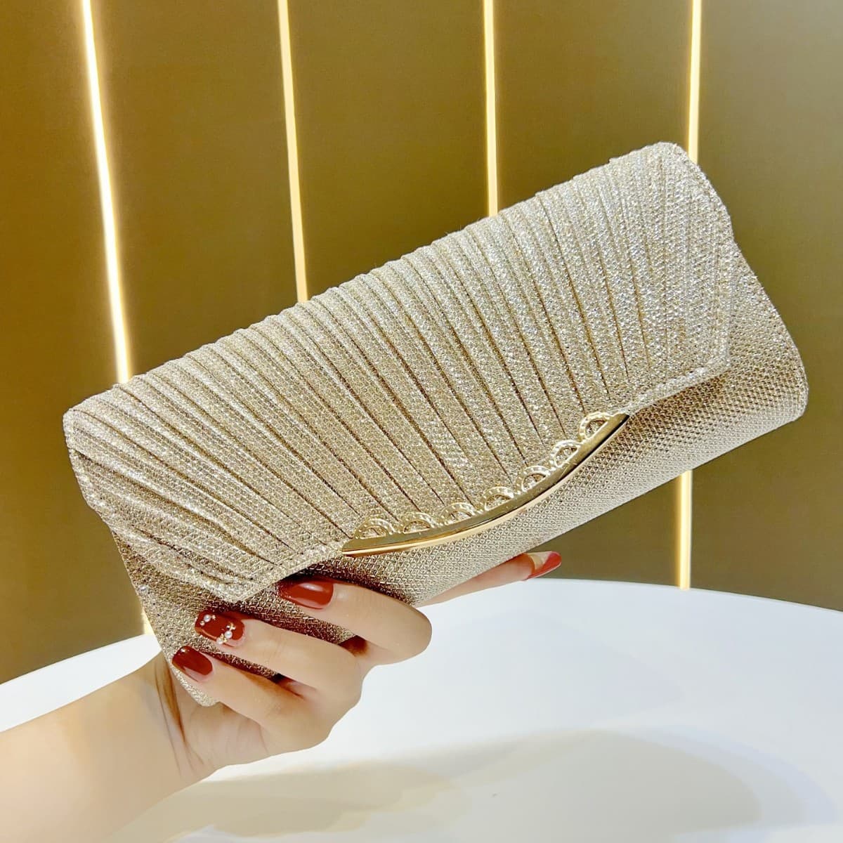 New Shiny Evening Clutch Summer Women's High-end Luxury Fashionable Crossbody Bag