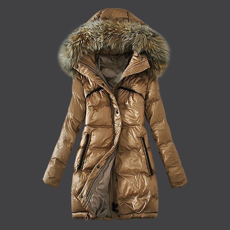 Women's Clothing raccoon fur collar thickened slim winter coats cotton clothing
