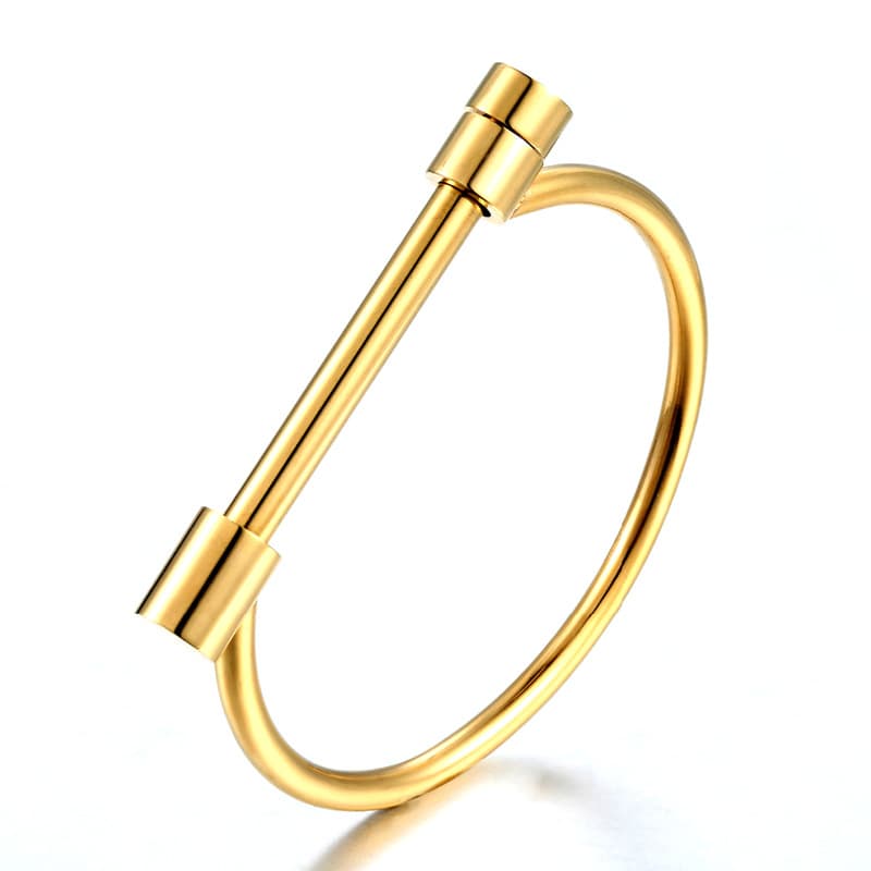 Titanium Steel Horseshoe Vacuum Gold Plated Bracelet D Shaped Horseshoe Buckle Stainless Steel Bracelet