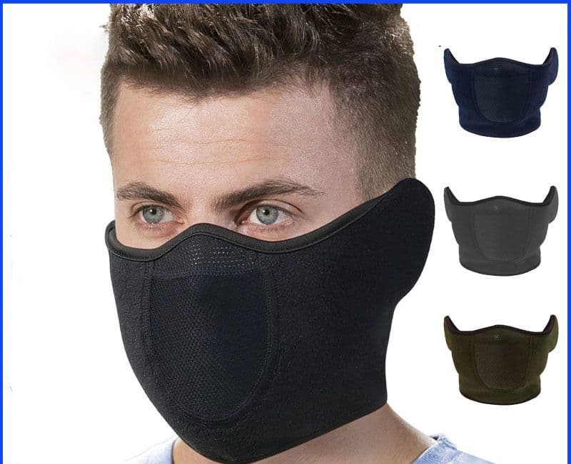 Winter Ski Face Warm Windproof Ear Protector Breathable Respirator Earmuff 2-in-1 Bike Mask Male