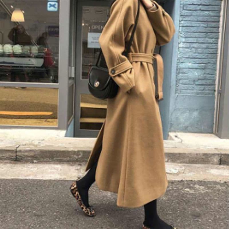 Women's Clothing Winter Korean Style Mid Length Loose And Slim Woolen Coat For Women Autumn Woolen Coat