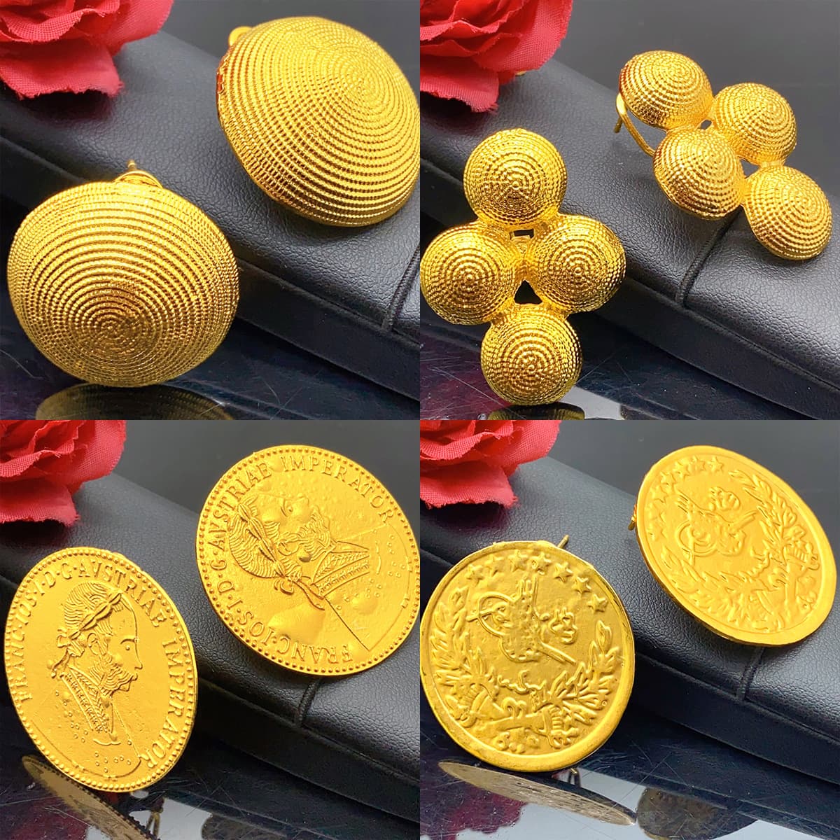 European and American cross-border new earrings gold-plated alloy portrait round earrings fashionable round earrings manufacturer Earrings