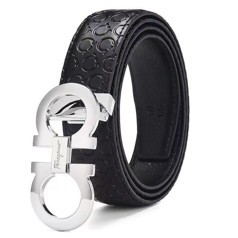 Ceinture en cuir à boucle lisse pour homme, style business, haut de gamme, tendance, élégante et durable