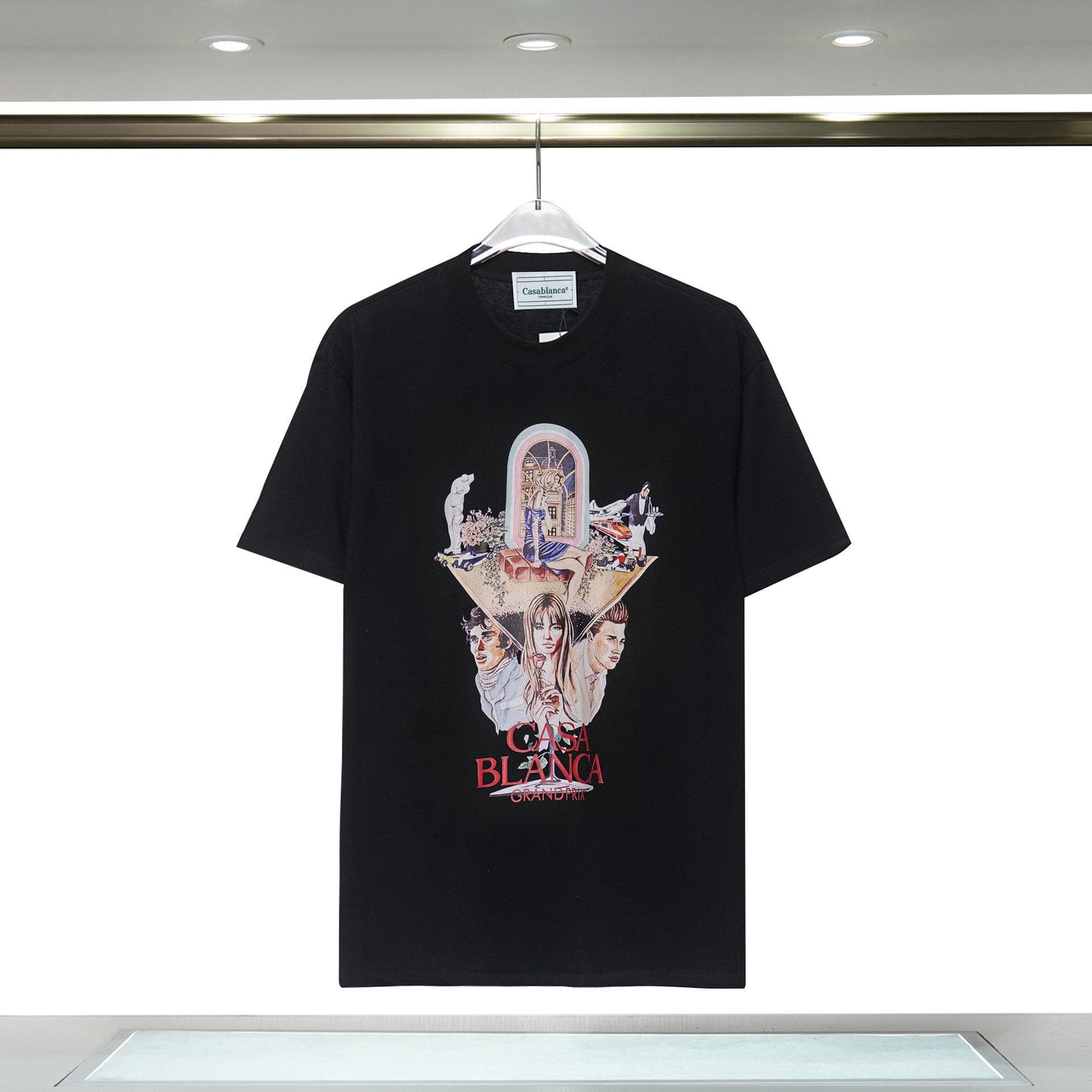 Vêtements pour hommes 24 nouveaux styles Illusion Gate Letter Printing T-shirt à manches courtes à col rond personnalisé
