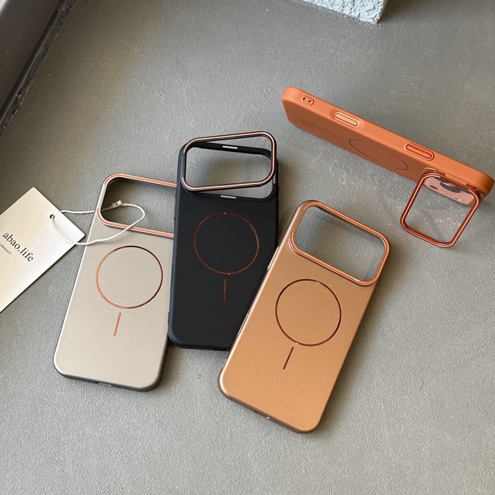 Lens Bracket Holder For 17Promax 16Promax Case For Iphone 17 16 15 14 Pro Max Magnetic Matte Phone Cover Shell