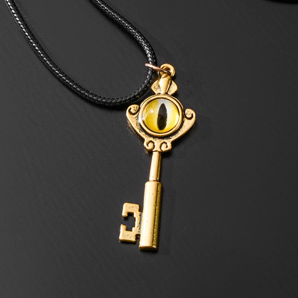 Catuni TV The Owl House Necklace Distressed Bronze Key Pendant Creative Jewelry Gift for Cosplay Party Fans