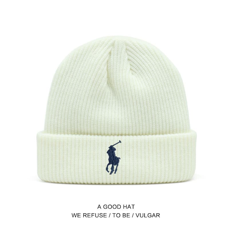 Bonnets en maille Polo pour hommes et femmes, bonnets d'automne et d'hiver, chapeaux chauds et protecteurs contre le froid, chapeaux simples et élé