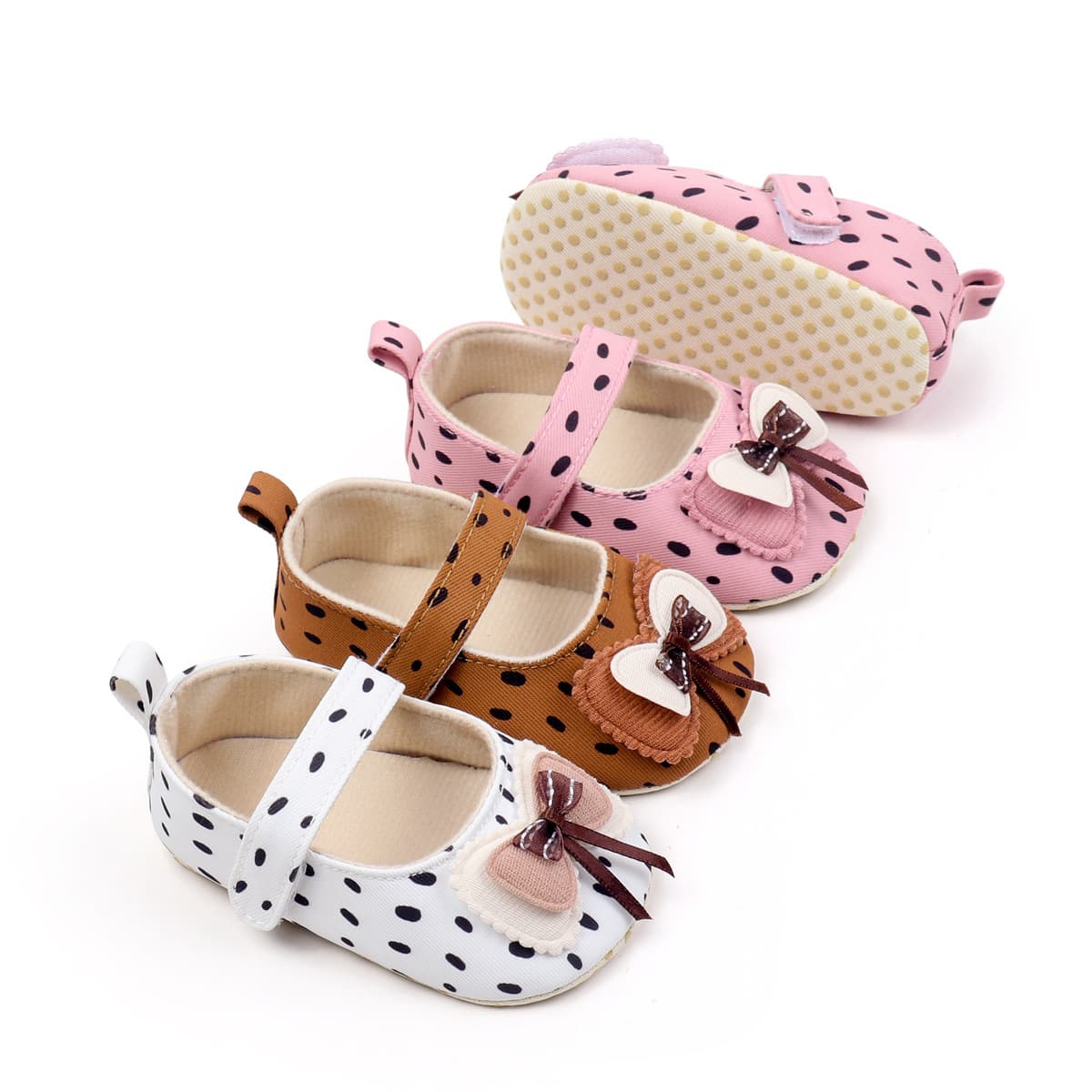 XUANMU Spring & Autumn Baby Girl Princess Shoes Bowknot Soft Soled Bottom Comfortable Newborn Toddler Casual Walking Dress Shoes Flats B0028