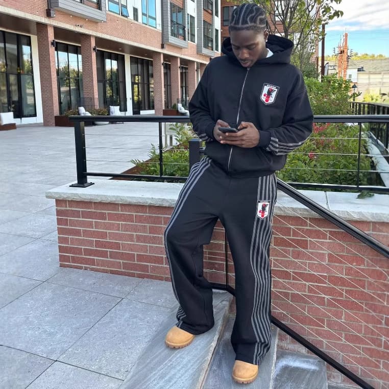 Men's Clothing Casual Loose Black Hooded Sweater Suit Zipper Sweater Cardigan Casual Sports Sweatpants