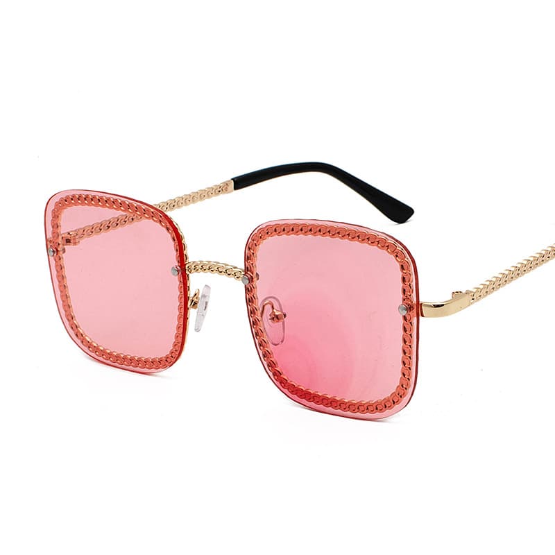Fashion Sunglasses Ocean Lens Gradient Sunglasses Full Frame Square Frame Twisted Mirror Metal Sunglasses
