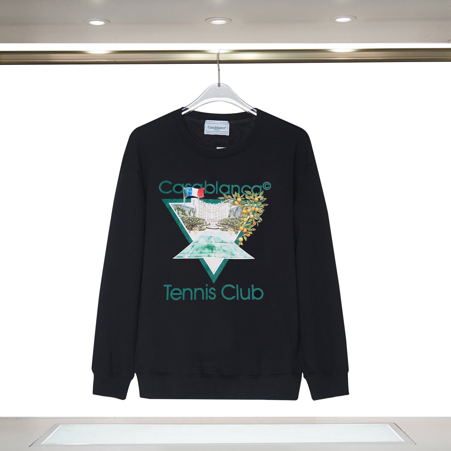 Casablanca Automne/Hiver Nouveau Col Rond Lettre Imprimé Étoile Même Style Pull Tendance