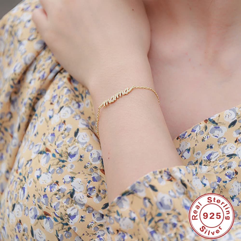 Bracelets & Bangles Silver Diamond Letter Mama Bracelet New Elegant Jewelry Bracelet Female Mother's Day Gift