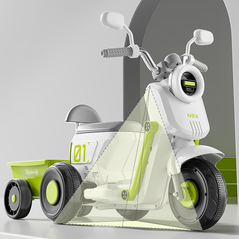 Children's Electric Tricycle Toy Car - Remote Control Ride-On Motorcycle for Boys & Girls Unisex Plastic Transportation Toy for Ages 2-4