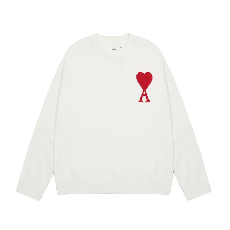 Pull chaud unisexe pour jeunes, motif cœur pêche, pull tendance à col montant.