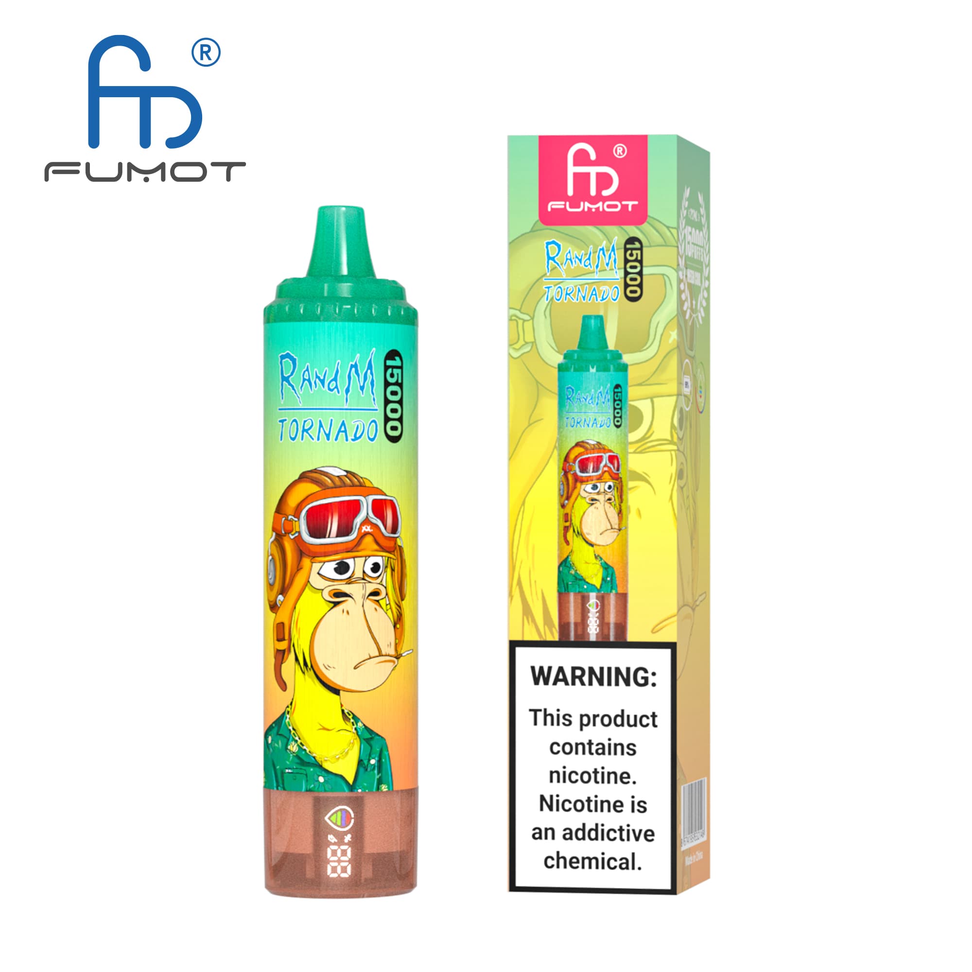 15PCS 15000 Puffs RANDM TORNADO Fraise Kiwi Saveur Fruitée Jetables Vape Cigarettes Électroniques Appareil Kit De Démarrage