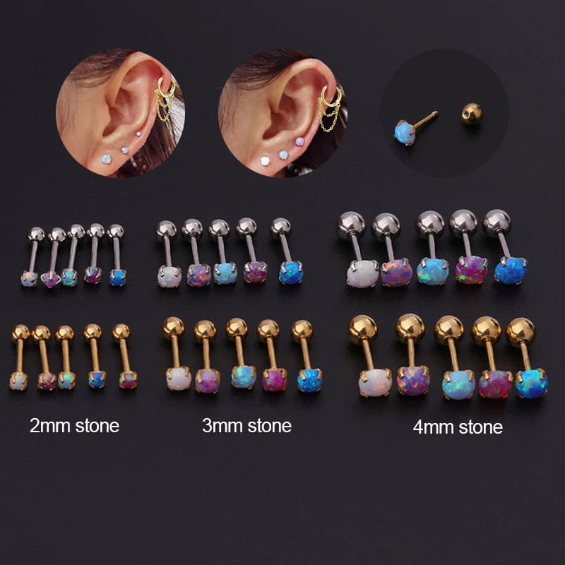 Unisex stainless steel thin rod piercing earrings foreign trade earrings