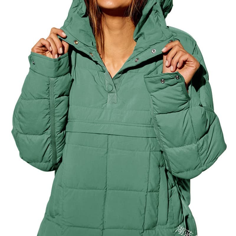 Women's Stylish Oversized Hooded Sweatshirt – Soft Cotton Blend Pullover With Round Hem