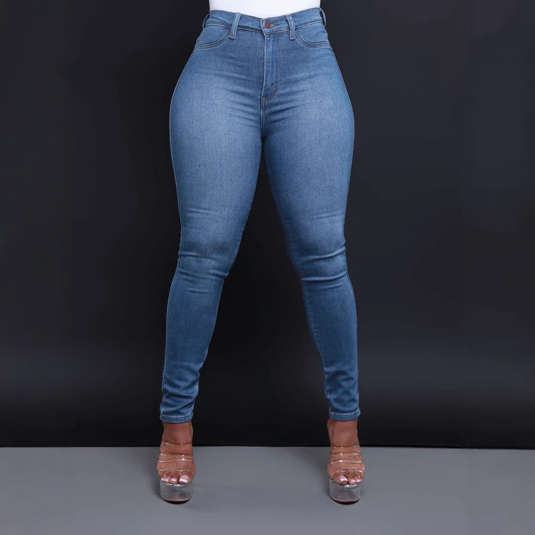 Women's Clothing High Elastic Slim Jeans All Match Skinny Pants