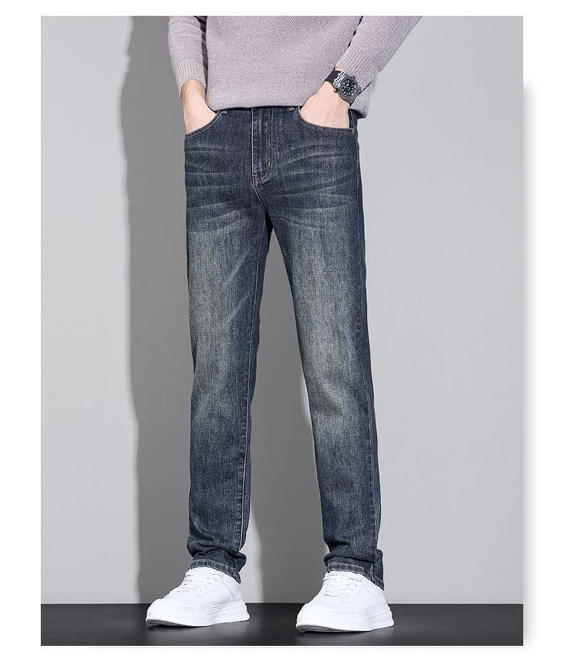 Cotton Elastic Jeans Men's Autumn Stretch Pants Slim Fit Small Leg Pants Fashionable Versatile Casual Long Pants