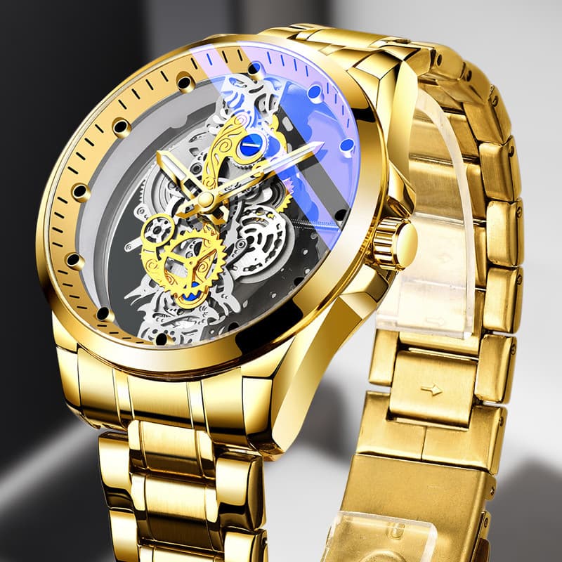 Men's watch double-sided hollow full-automatic non mechanical watch core Tourbillon watch men 3634