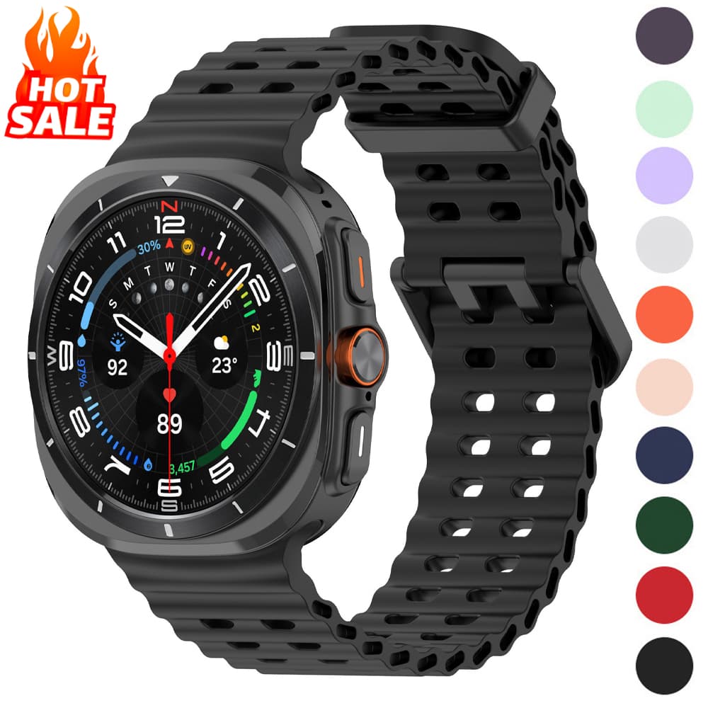 Original Marine Band For Samsung Galaxy Watch 7 Ultra 47mm Strap Accessories Silicone Sport Bracelet correa Galaxy Watch Ultra