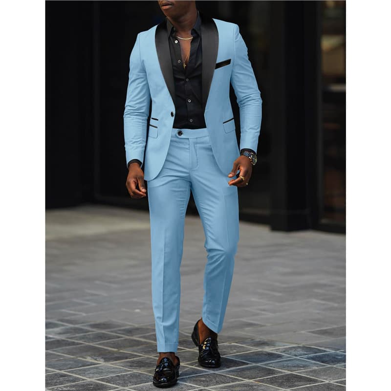 Men's Clothing Classic Men's Slim Fit Business Casual Suit Blazer & Pants Set - Wedding, Office & Formal Occasions​