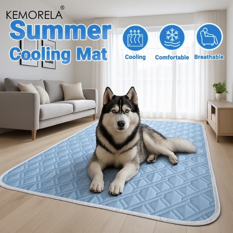 Kemorela 1pc Summer Dog Cooling Mat Ice Slicky Fiber Fabric Cooling Mat Universal Cooling Mat For Puppies And Adult Dogs